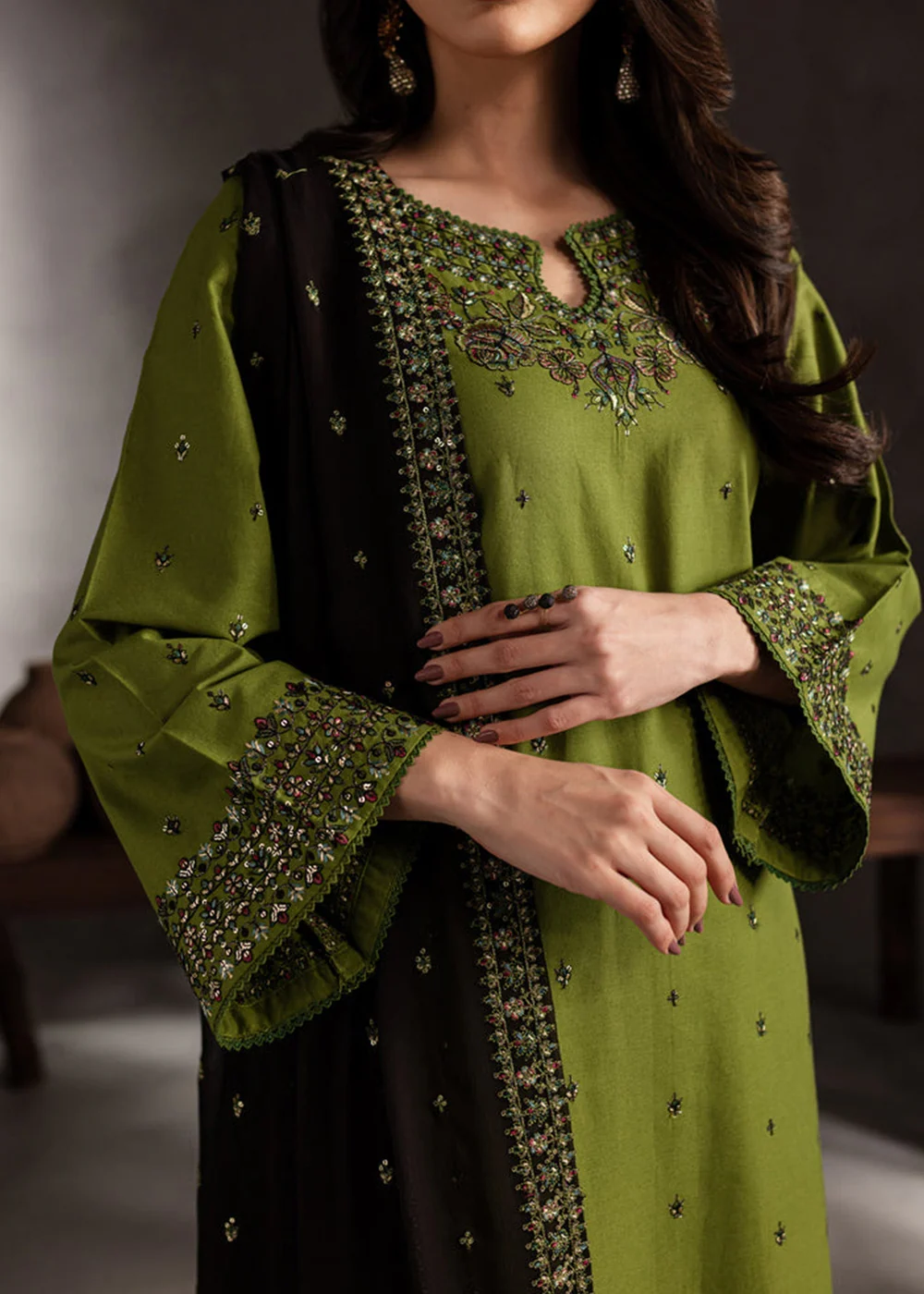 Lawn Embroidered Stitched 3pc