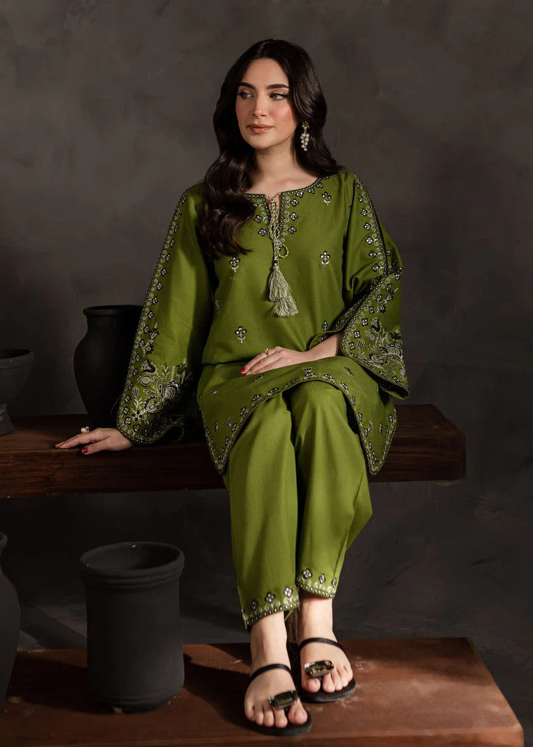 Embroidered cotton suit   2pc