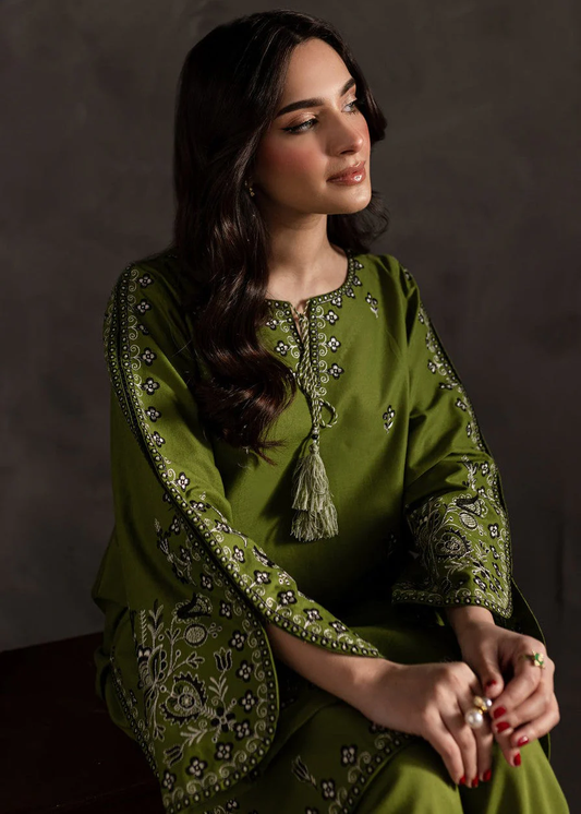 Embroidered cotton suit   2pc