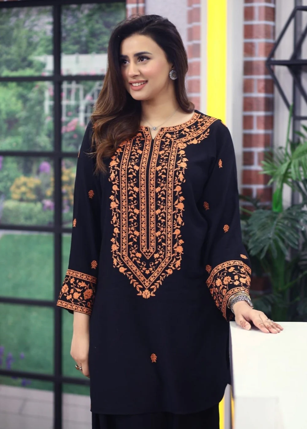 Zouk Embroidered black  2 pieces