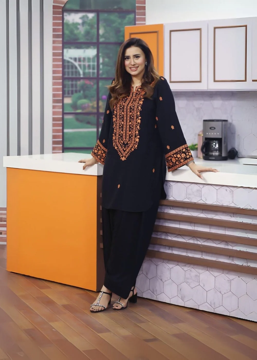 Zouk Embroidered black  2 pieces